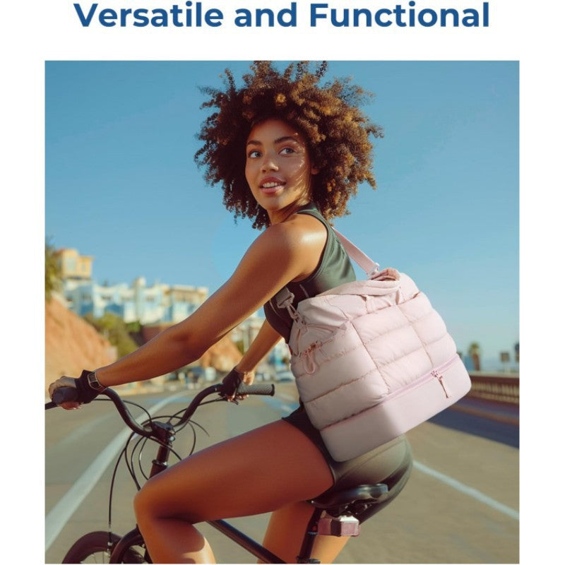 Large travel tote, foldable women's duffel bag, outdoor gym bag, multi-function overnight bag, travel bag