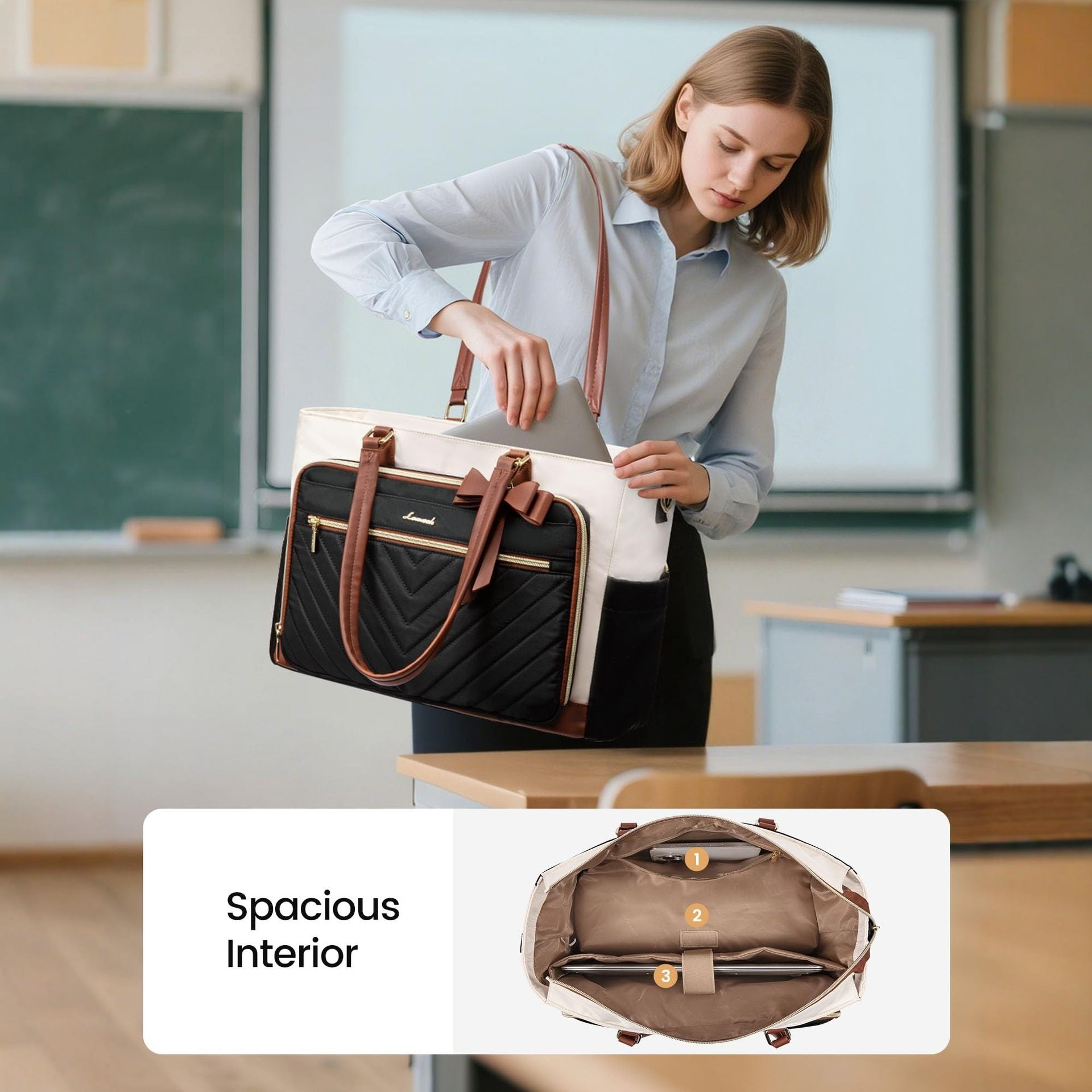 Large Women Lunch Bags, Insulated Adult Lunch Box, Leakproof Cooler Lunch Tote Bag with Storage Pocket. Reusable Lunch Purse for Work, Picnic, Hiking