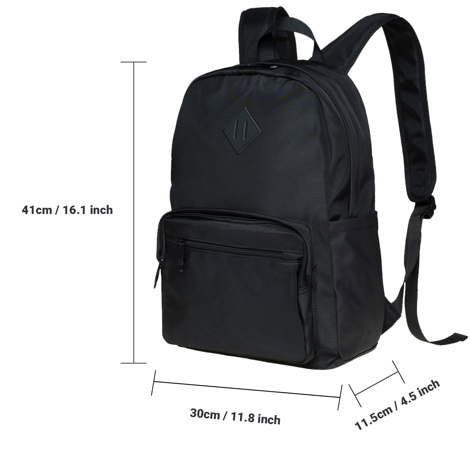 KAUKKO Lightweight Nylon Travel Laptop Backpack for Men Women Computer Work Backpacks Casual Back Pack Daypack Backpack for Hiking Cycling, Fits 14 Inch Laptop - Black