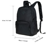 KAUKKO Lightweight Nylon Travel Laptop Backpack for Men Women Computer Work Backpacks Casual Back Pack Daypack Backpack for Hiking Cycling, Fits 14 Inch Laptop - Black