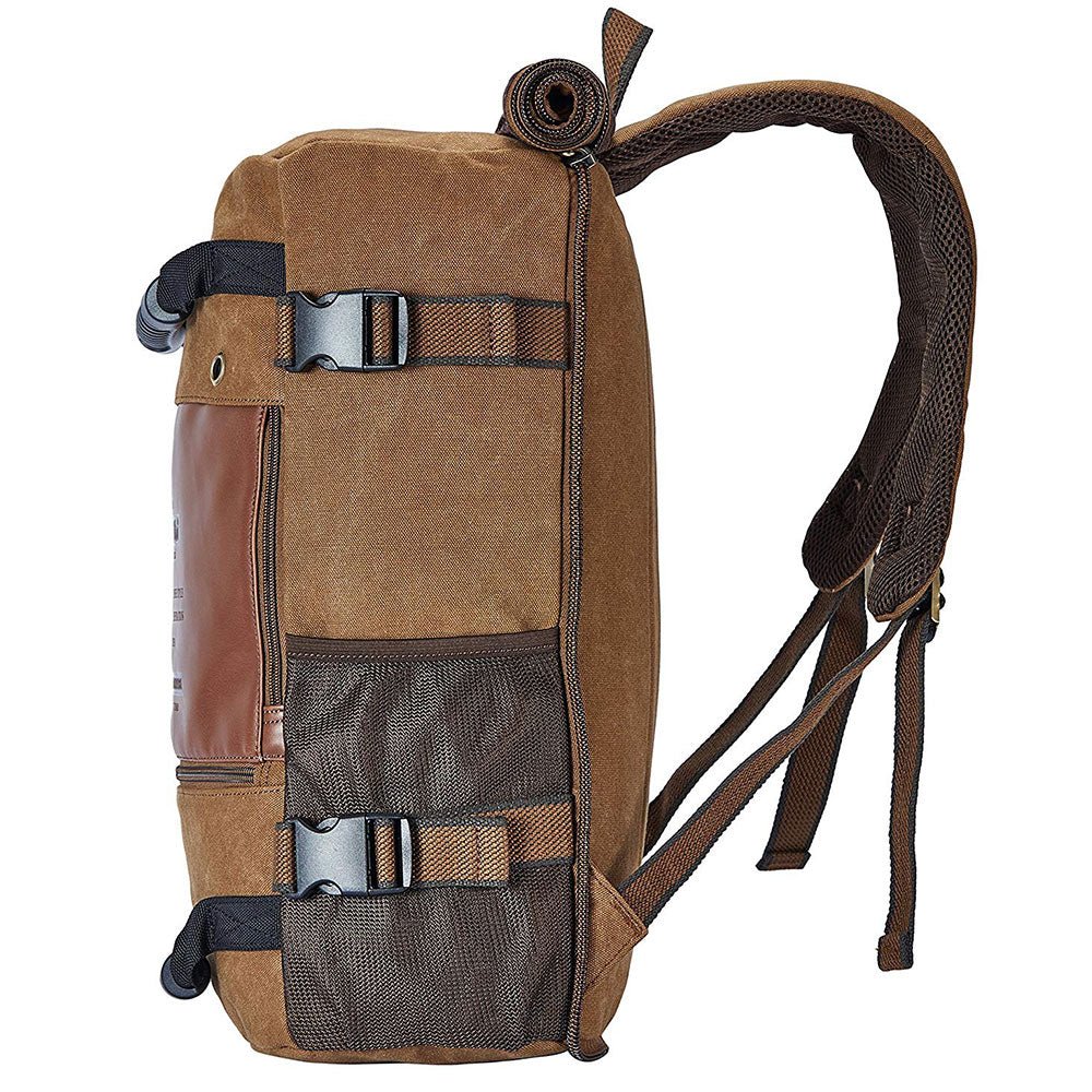 KAUKKO Outdoor Travel Men Backpack, Hiking Camping Canvas Rucksack - kaukko