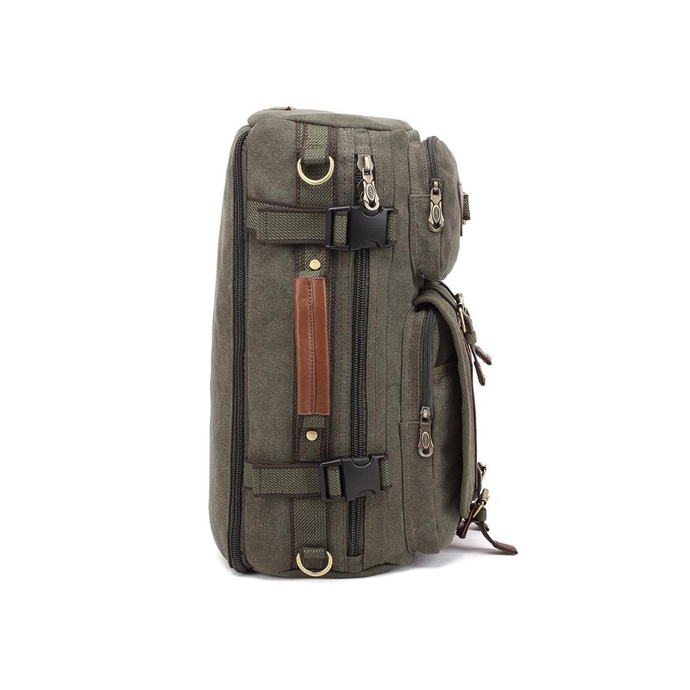 KAUKKO Reto Canvas Backpack Handbag Shoulder Bag Multi-purpose Outdoor Travel Men Backpack, 22L, FH05 ( Army Green ) - kaukko