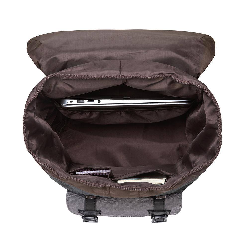 KAUKKO Retro Canvas Backpack for city trips, E5-1 ( Black Grey / 22L ) - kaukko