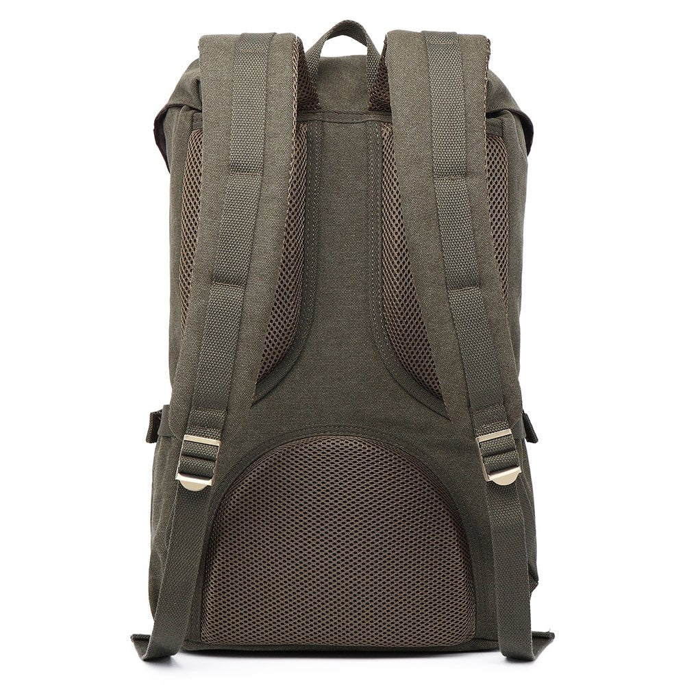 KAUKKO Retro Canvas Backpack for city trips, E5-1 ( Green / 22L ) - kaukko