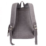 KAUKKO Retro Canvas Bag Outdoor School Backpack Travel Casual Hiking Rucksack ( Grey ) - kaukko
