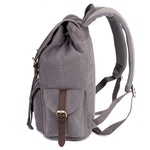 KAUKKO Retro Canvas Bag Outdoor School Backpack Travel Casual Hiking Rucksack ( Grey ) - kaukko