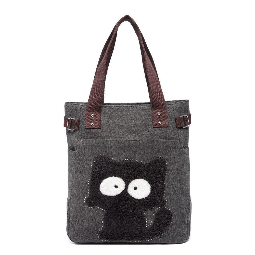 KAUKKO Shoulder Canvas Handbag Women Bag ( Black ) - kaukko