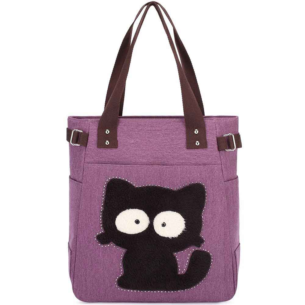 KAUKKO Shoulder Canvas Handbag Women Bag ( Purple ) - kaukko