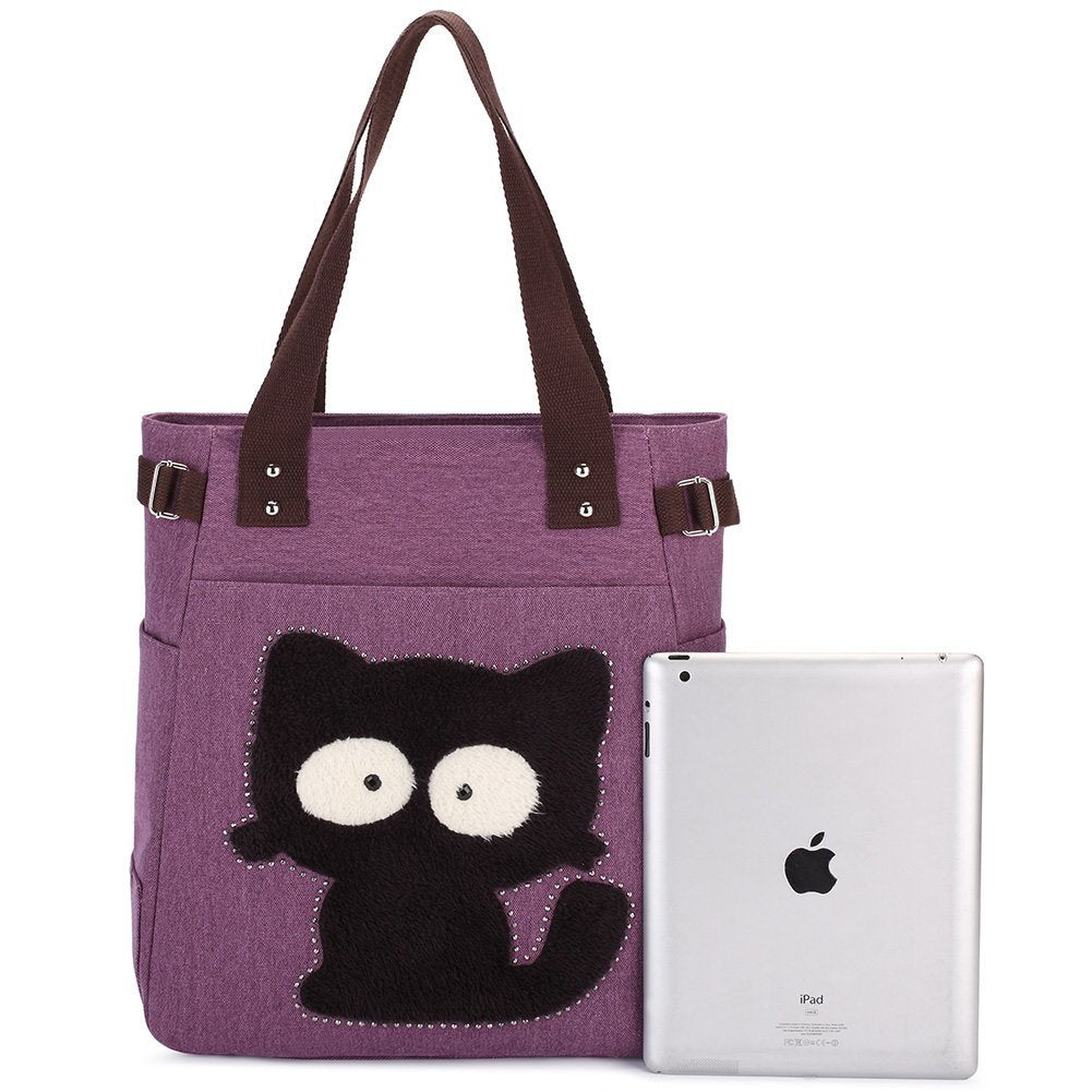 KAUKKO Shoulder Canvas Handbag Women Bag ( Purple ) - kaukko