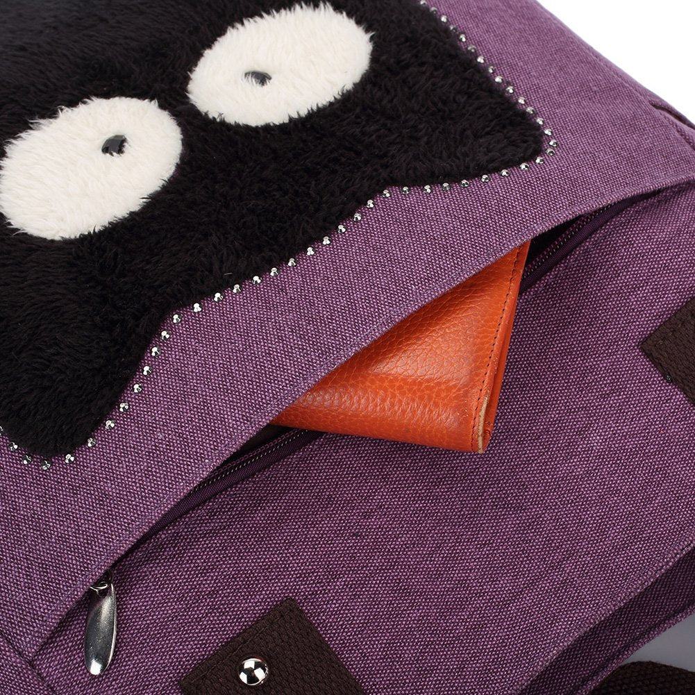 KAUKKO Shoulder Canvas Handbag Women Bag ( Purple ) - kaukko