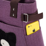 KAUKKO Shoulder Canvas Handbag Women Bag ( Purple ) - kaukko