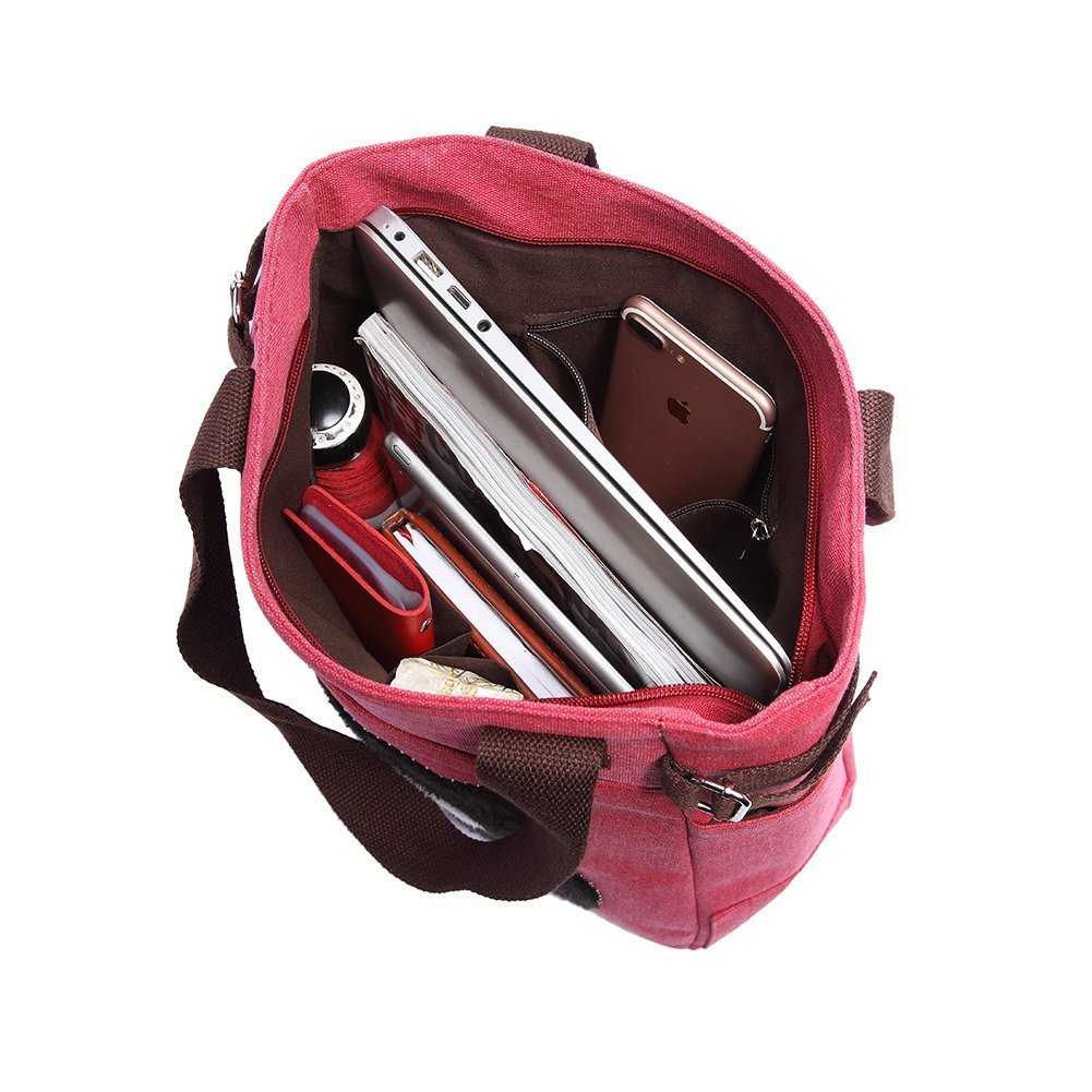 KAUKKO Shoulder Canvas Handbag Women Bag ( Red ) - kaukko