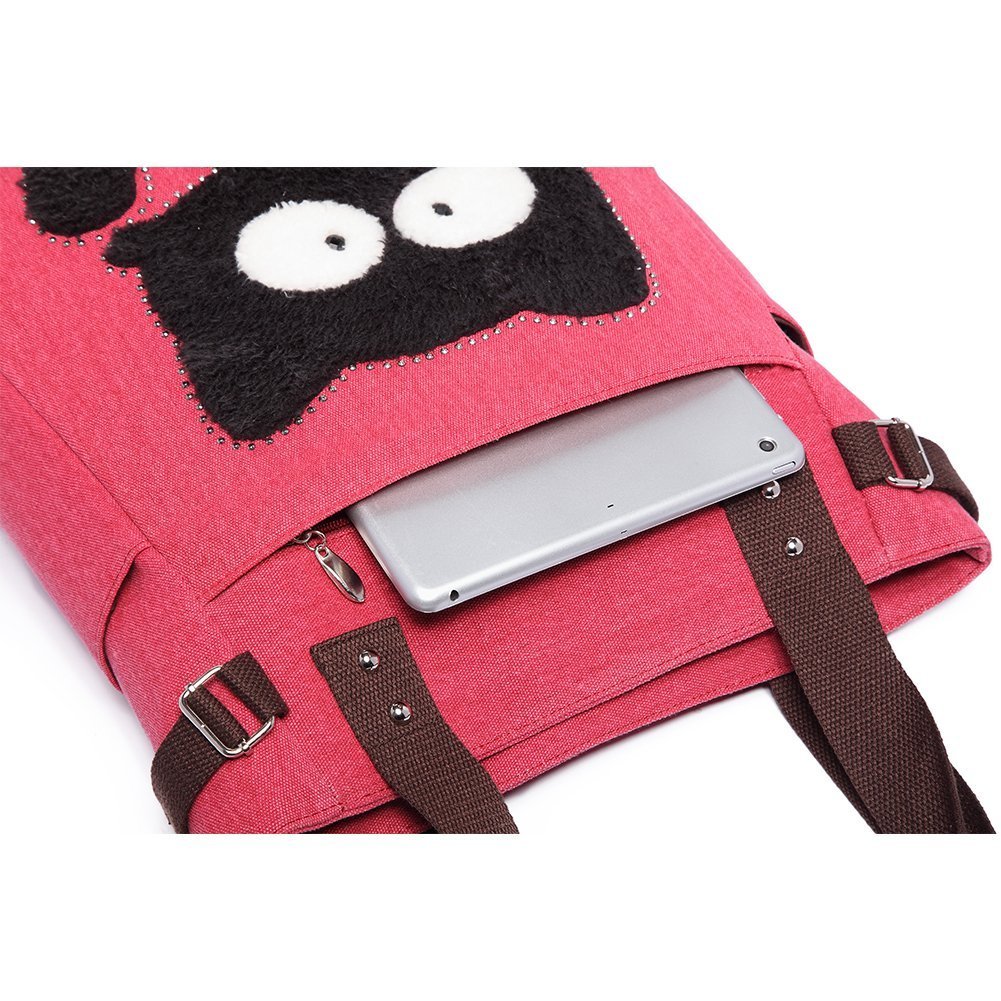KAUKKO Shoulder Canvas Handbag Women Bag ( Red ) - kaukko