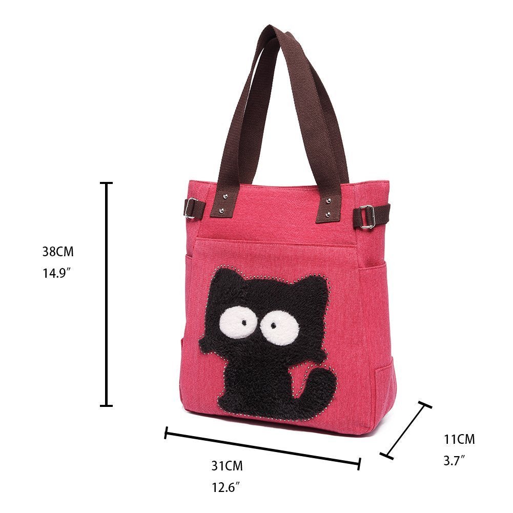 KAUKKO Shoulder Canvas Handbag Women Bag ( Red ) - kaukko