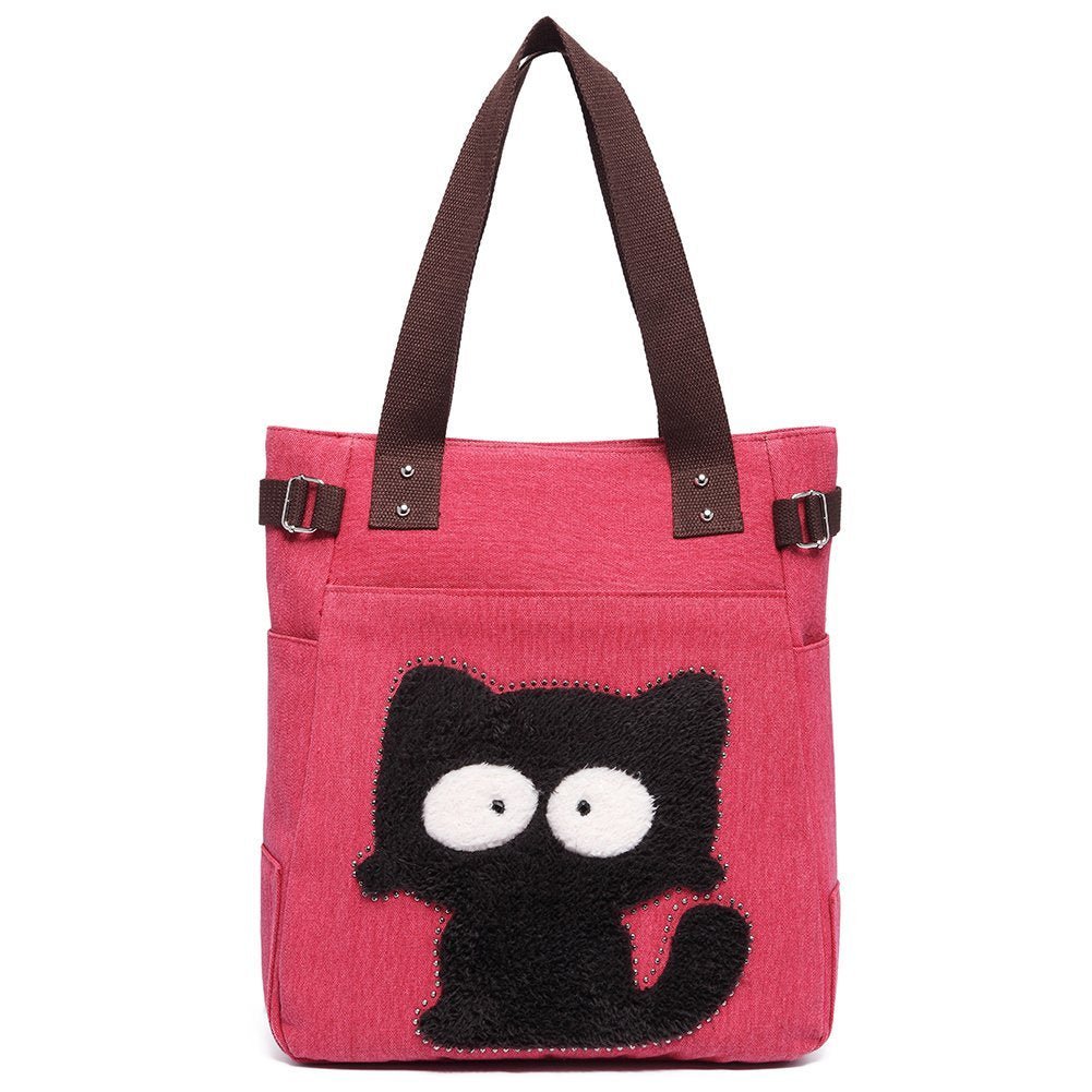 KAUKKO Shoulder Canvas Handbag Women Bag ( Red ) - kaukko