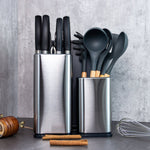 KAUKKO Stainless Steel Knife Holder and Utensil Holder - Rust-free Spacious Set - kaukko