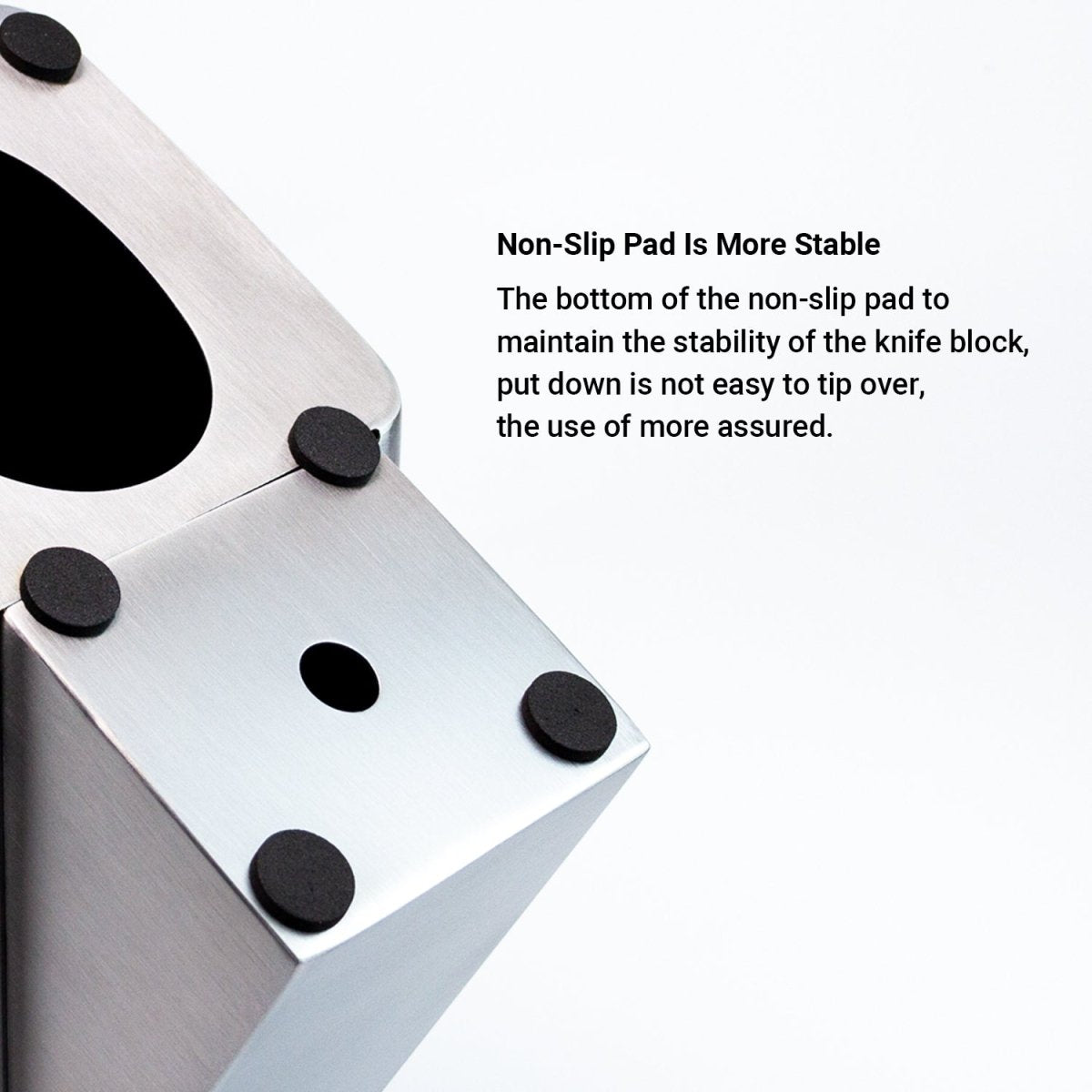 KAUKKO Stainless Steel Knife Holder, Modern Design Knife Block, Universal Knife Storage Organizer, Strong and Durable Knife Holder Counter-top Storage with Scissors-Slot (Knives Not Included) - kaukko