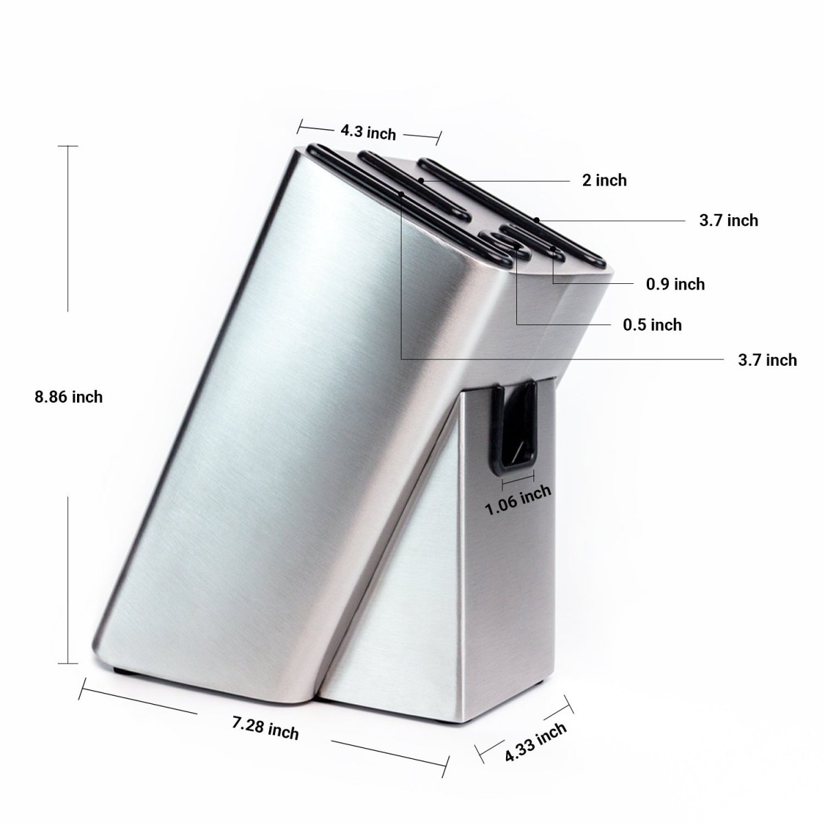 KAUKKO Stainless Steel Knife Holder, Modern Design Knife Block, Universal Knife Storage Organizer, Strong and Durable Knife Holder Counter-top Storage with Scissors-Slot (Knives Not Included) - kaukko