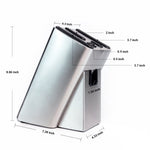 KAUKKO Stainless Steel Knife Holder, Modern Design Knife Block, Universal Knife Storage Organizer, Strong and Durable Knife Holder Counter-top Storage with Scissors-Slot (Knives Not Included) - kaukko