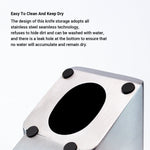 KAUKKO Stainless Steel Knife Holder, Modern Design Knife Block, Universal Knife Storage Organizer, Strong and Durable Knife Holder Counter-top Storage with Scissors-Slot (Knives Not Included) - kaukko