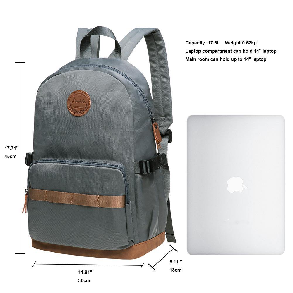 KAUKKO Stylish College School Backpack Travel Nice Rucksack, K1005-2 ( Grey /17.6L ) - kaukko
