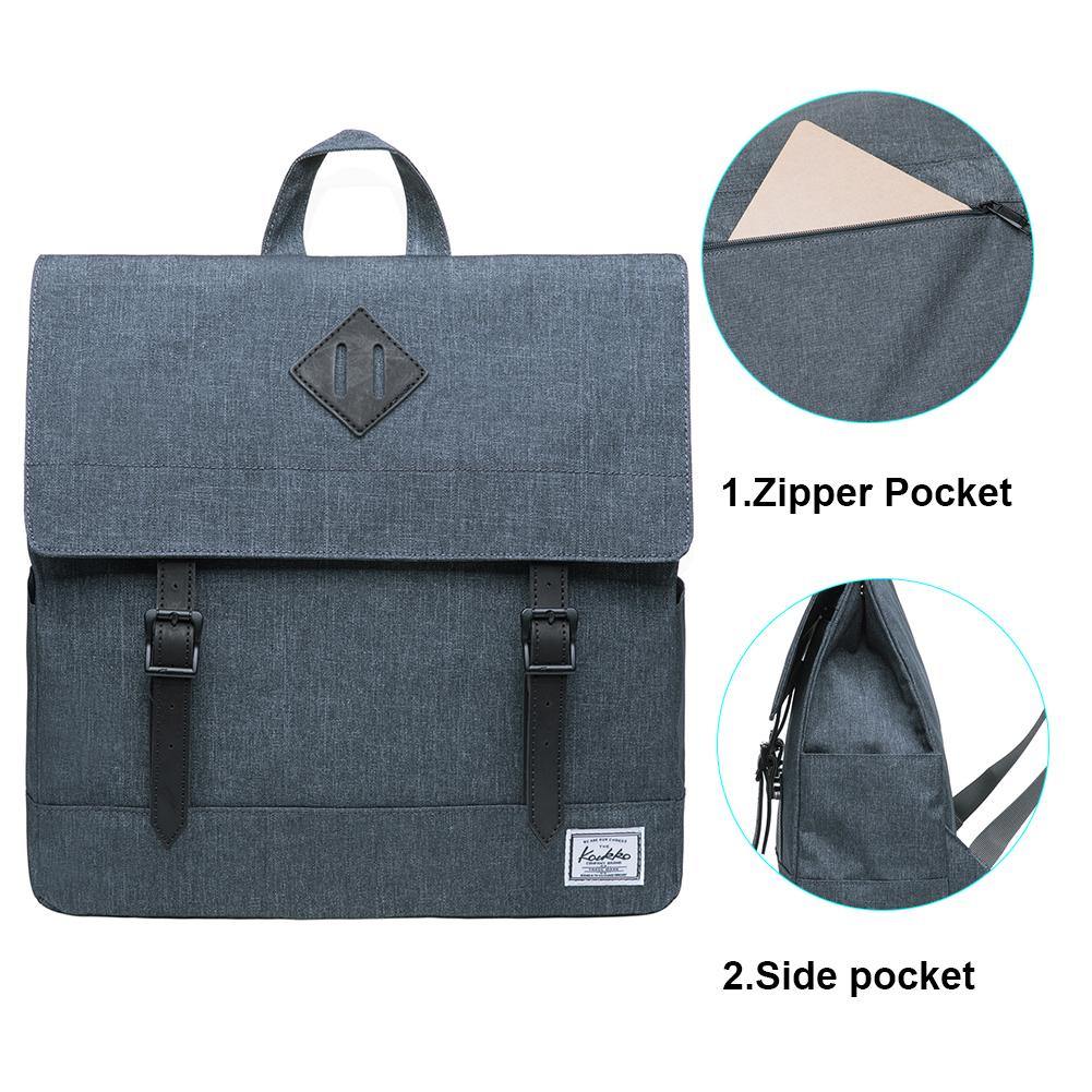 KAUKKO Stylish School Backpack College Student, KS05-2 ( Dark Grey / 13.7L ) - kaukko