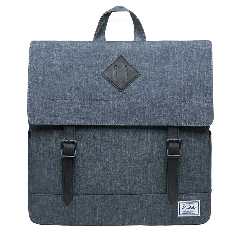 KAUKKO Stylish School Backpack College Student, KS05-2 ( Dark Grey / 13.7L ) - kaukko