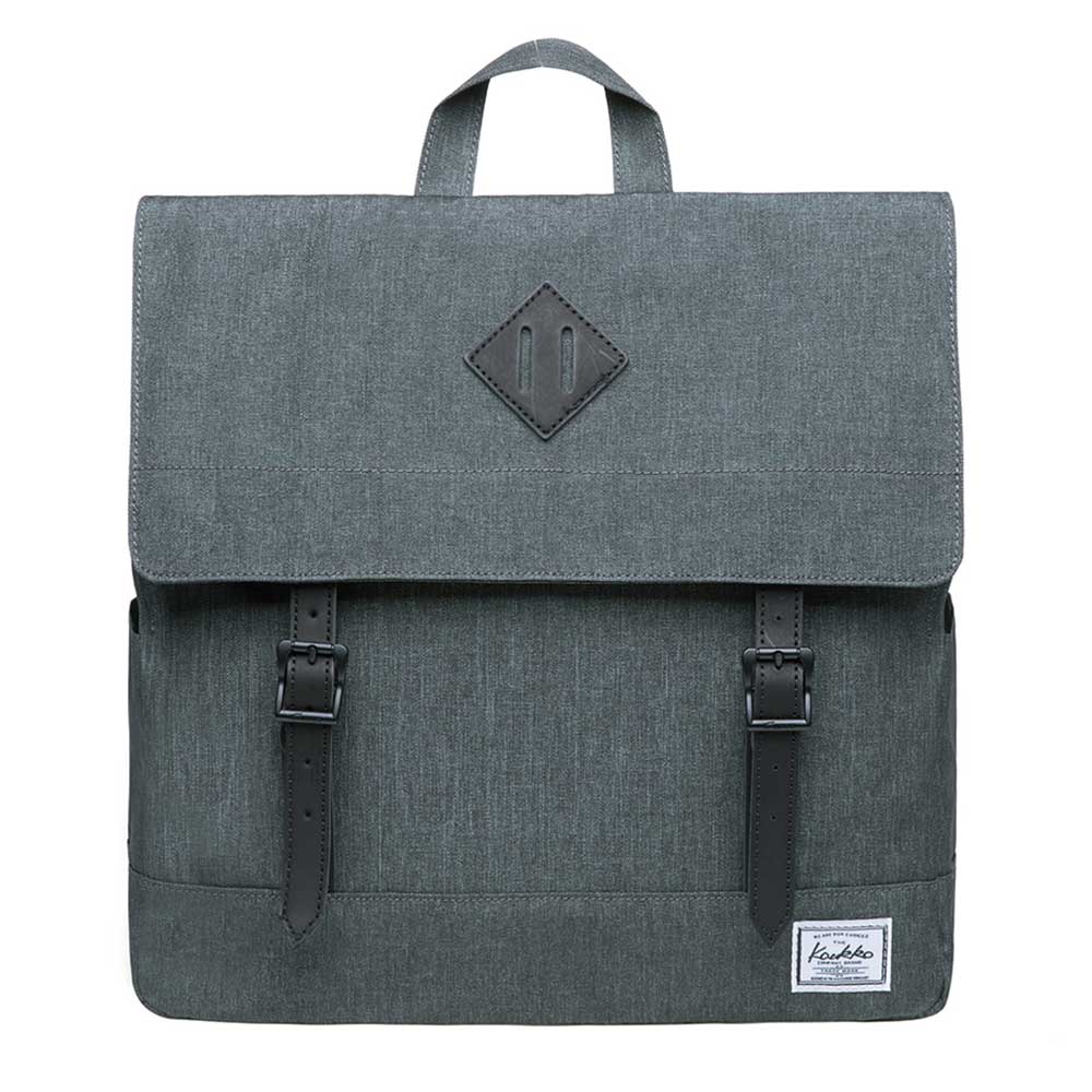KAUKKO Stylish School Backpack College Student, KS05-2 ( Grey Green/ 13.7L ) - kaukko