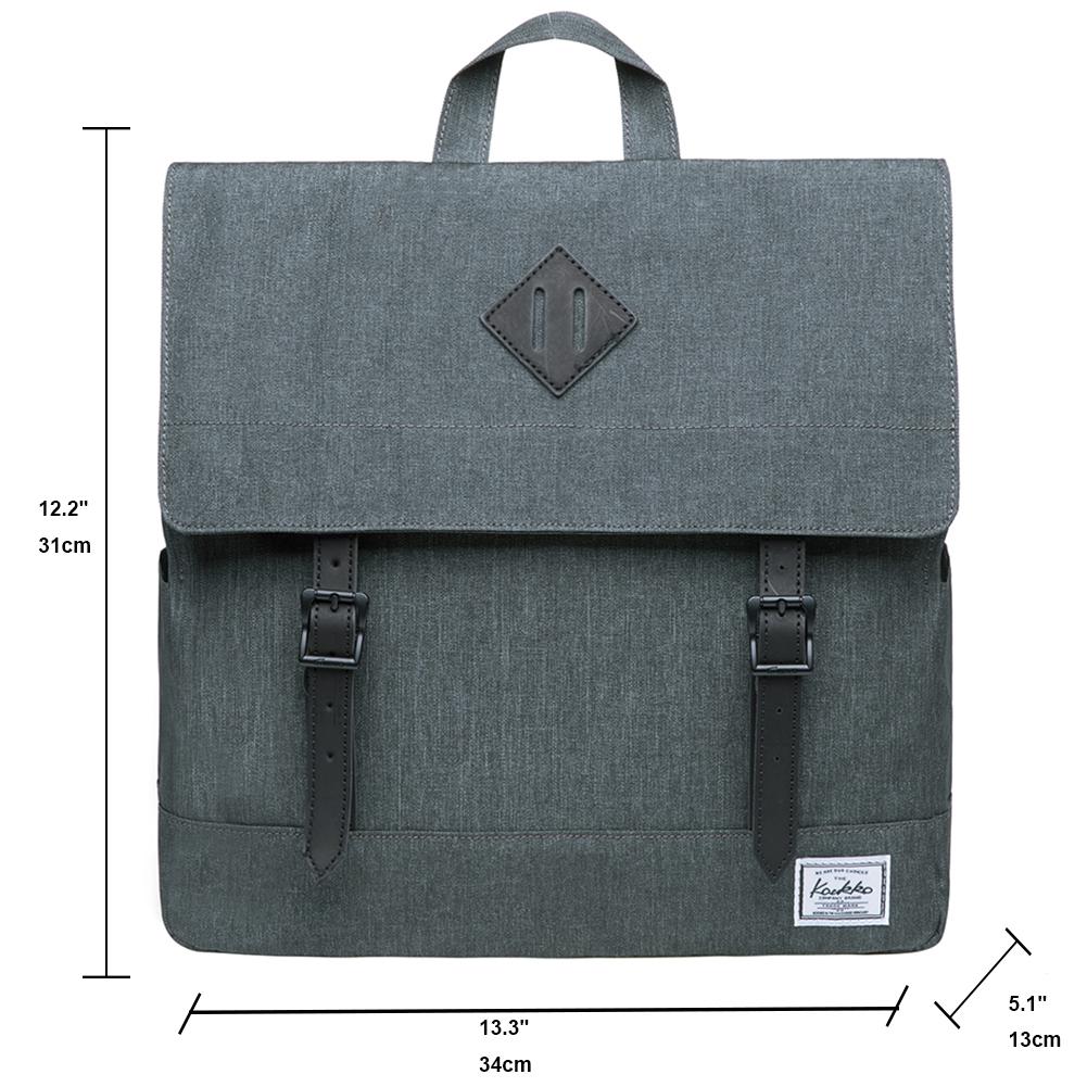KAUKKO Stylish School Backpack College Student, KS05-2 ( Grey Green/ 13.7L ) - kaukko