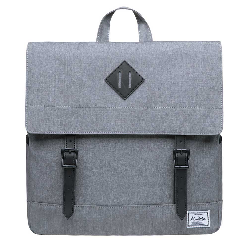 KAUKKO Stylish School Backpack College Student, KS05-2 ( Light Grey / 13.7L ) - kaukko