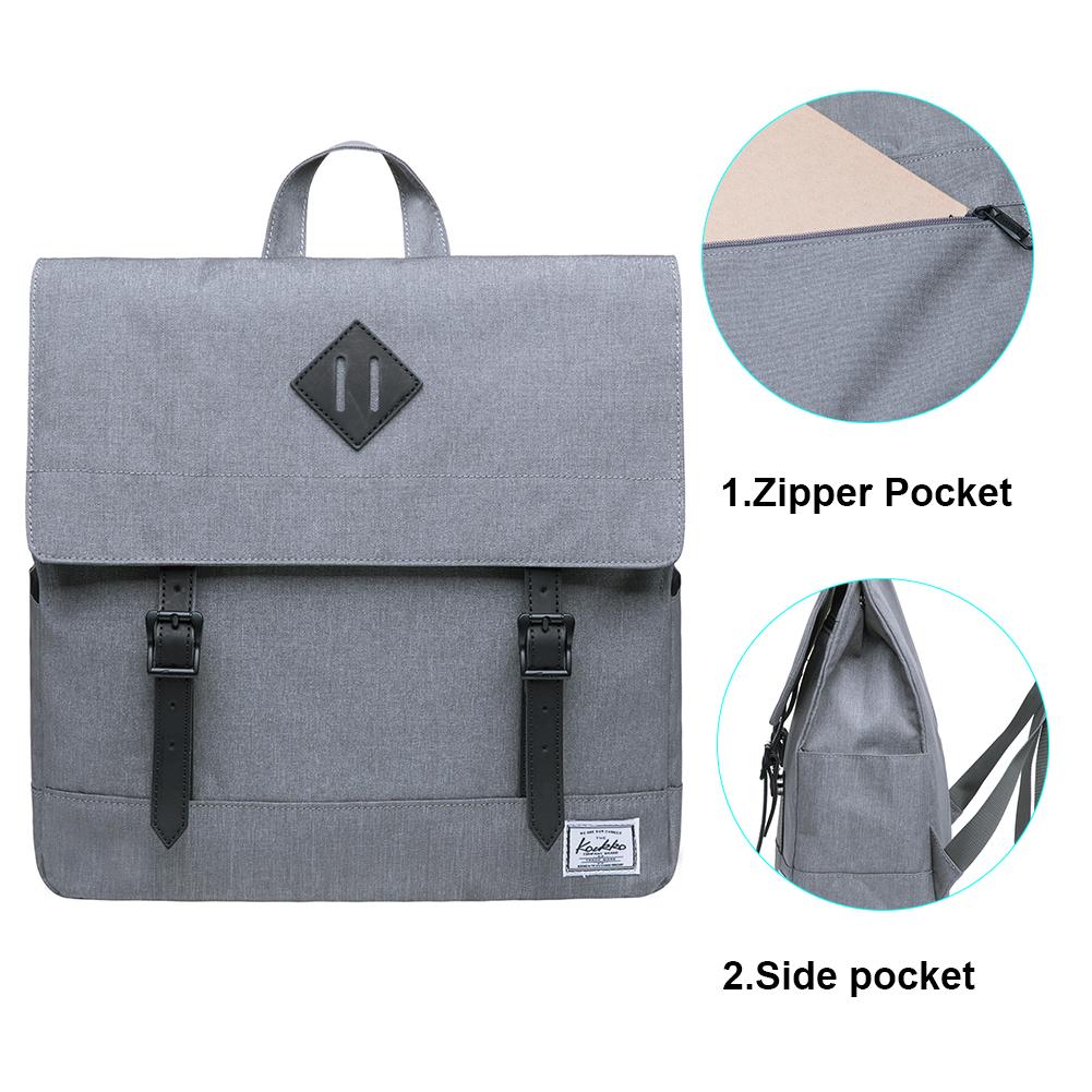 KAUKKO Stylish School Backpack College Student, KS05-2 ( Light Grey / 13.7L ) - kaukko