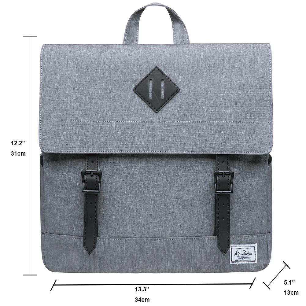 KAUKKO Stylish School Backpack College Student, KS05-2 ( Light Grey / 13.7L ) - kaukko