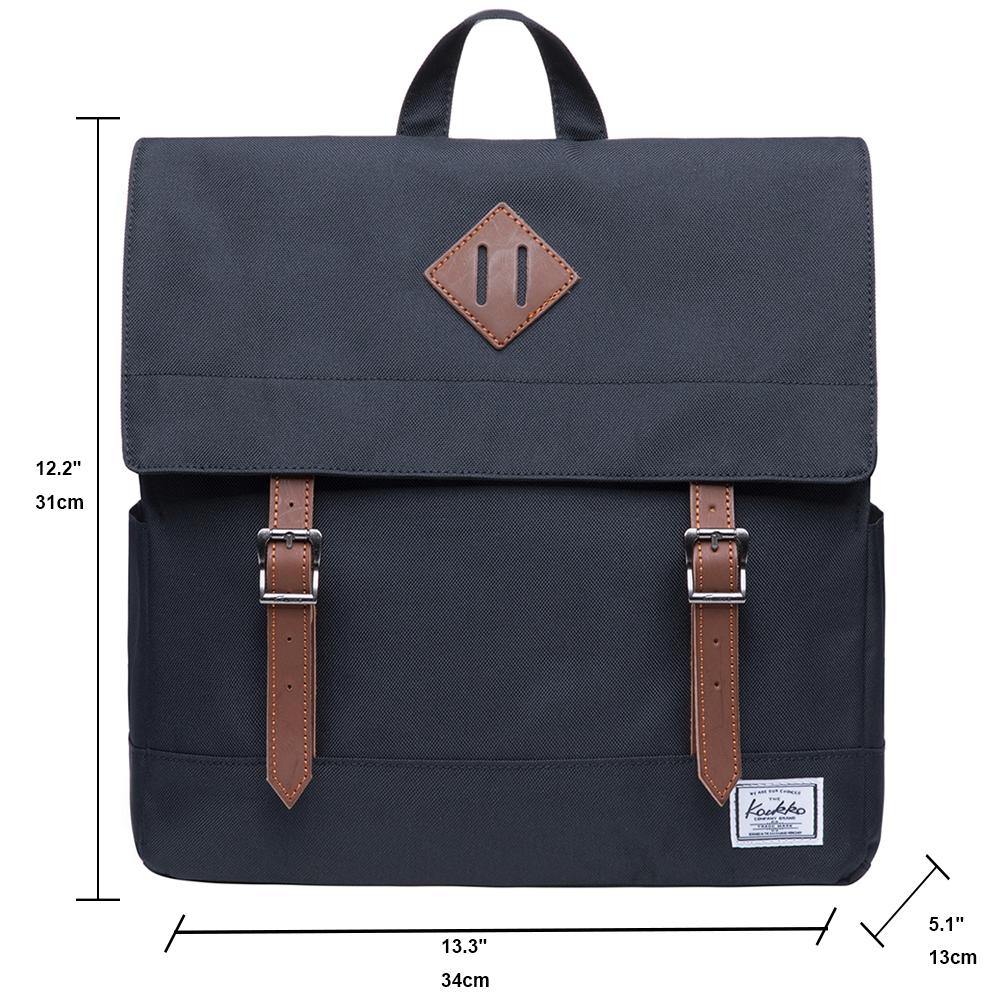 KAUKKO Stylish School Backpack College Student, KS05 ( Black / 13.7L ) - kaukko