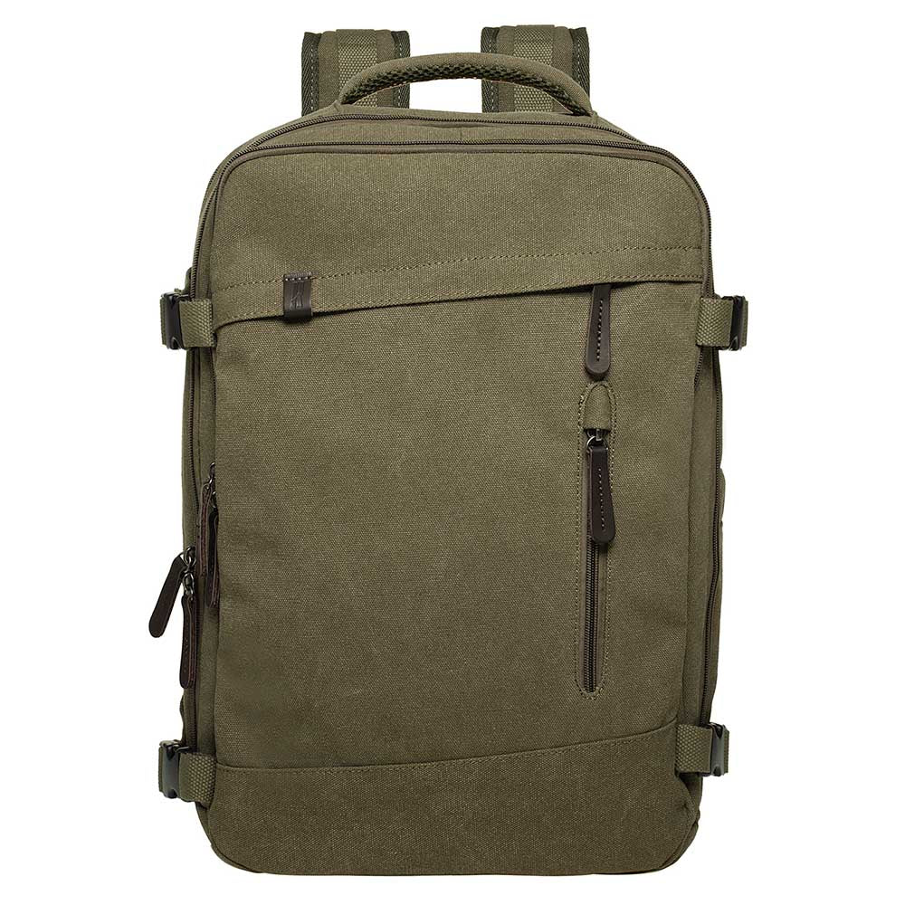 KAUKKO Thick Canvas Travel Backpack, Flight Approved Carry On Backpack with Shoe Pouch and 15.6 inch Laptop Compartment - kaukko