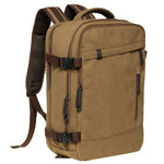KAUKKO Thick Canvas Travel Backpack, Flight Approved Carry On Backpack with Shoe Pouch and 15.6 inch Laptop Compartment - kaukko