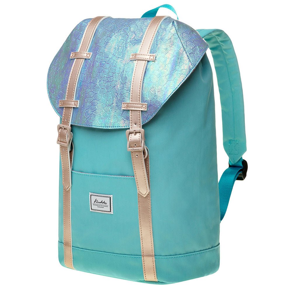 KAUKKO Travel Casual Rucksack Laptop Daypack, EP6-11 ( Blue Green / 11.8L ) - kaukko