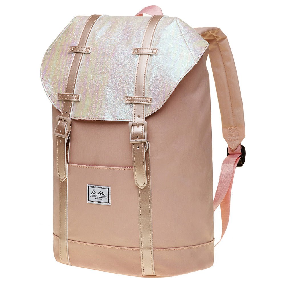 KAUKKO Travel Casual Rucksack Laptop Daypack, EP6-11 ( Fairy Rose Tan / 11.8L ) - kaukko