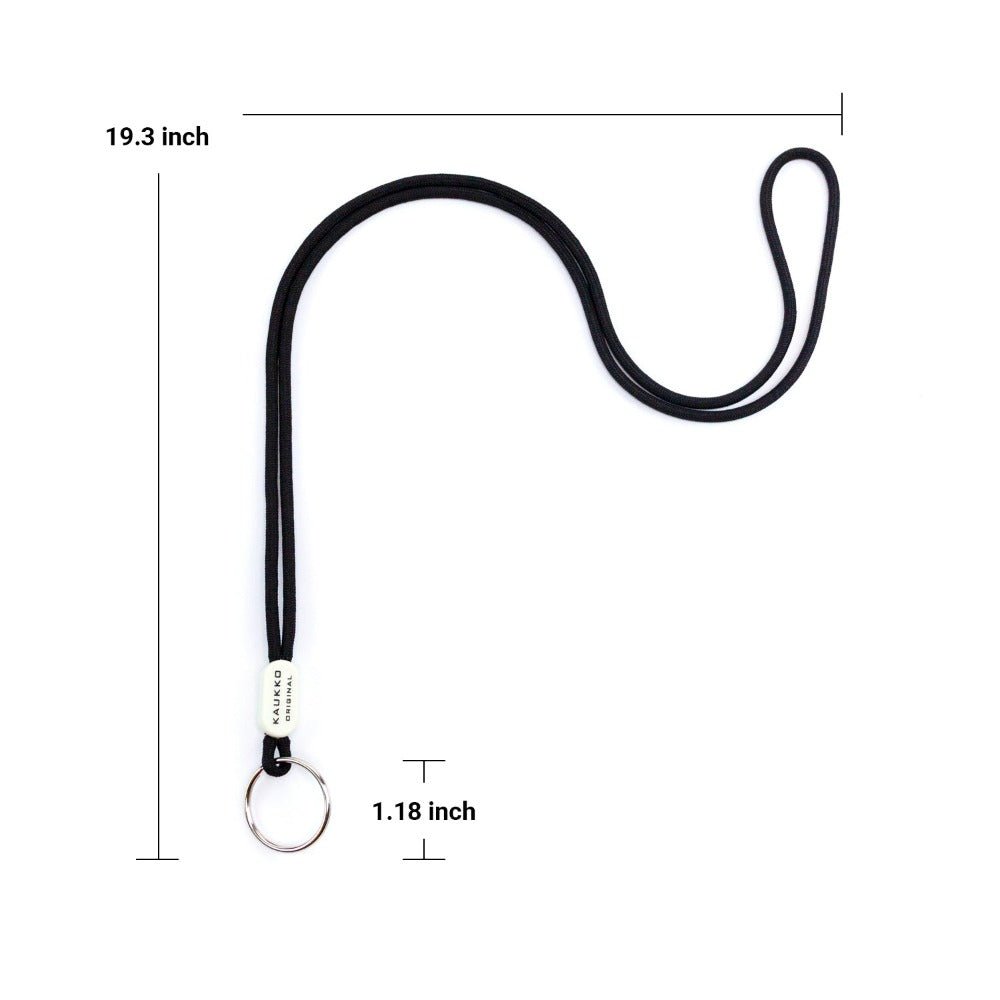 KAUKKO Unisex Lanyard Short Keyring Key Chain, robust and practical (02-Black) - kaukko