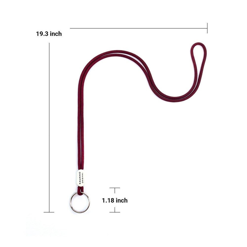 KAUKKO Unisex Lanyard Short Keyring Key Chain, robust and practical (02-Darkred) - kaukko
