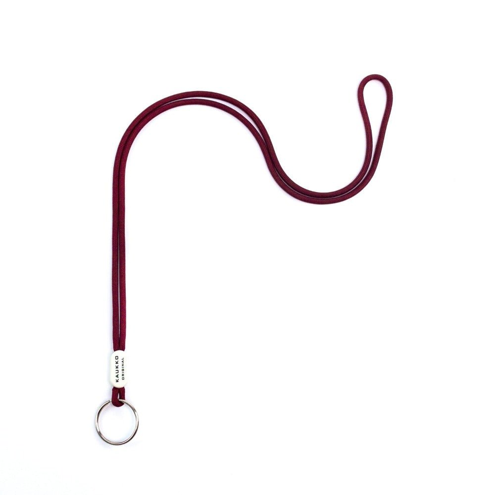 KAUKKO Unisex Lanyard Short Keyring Key Chain, robust and practical (02-Darkred) - kaukko