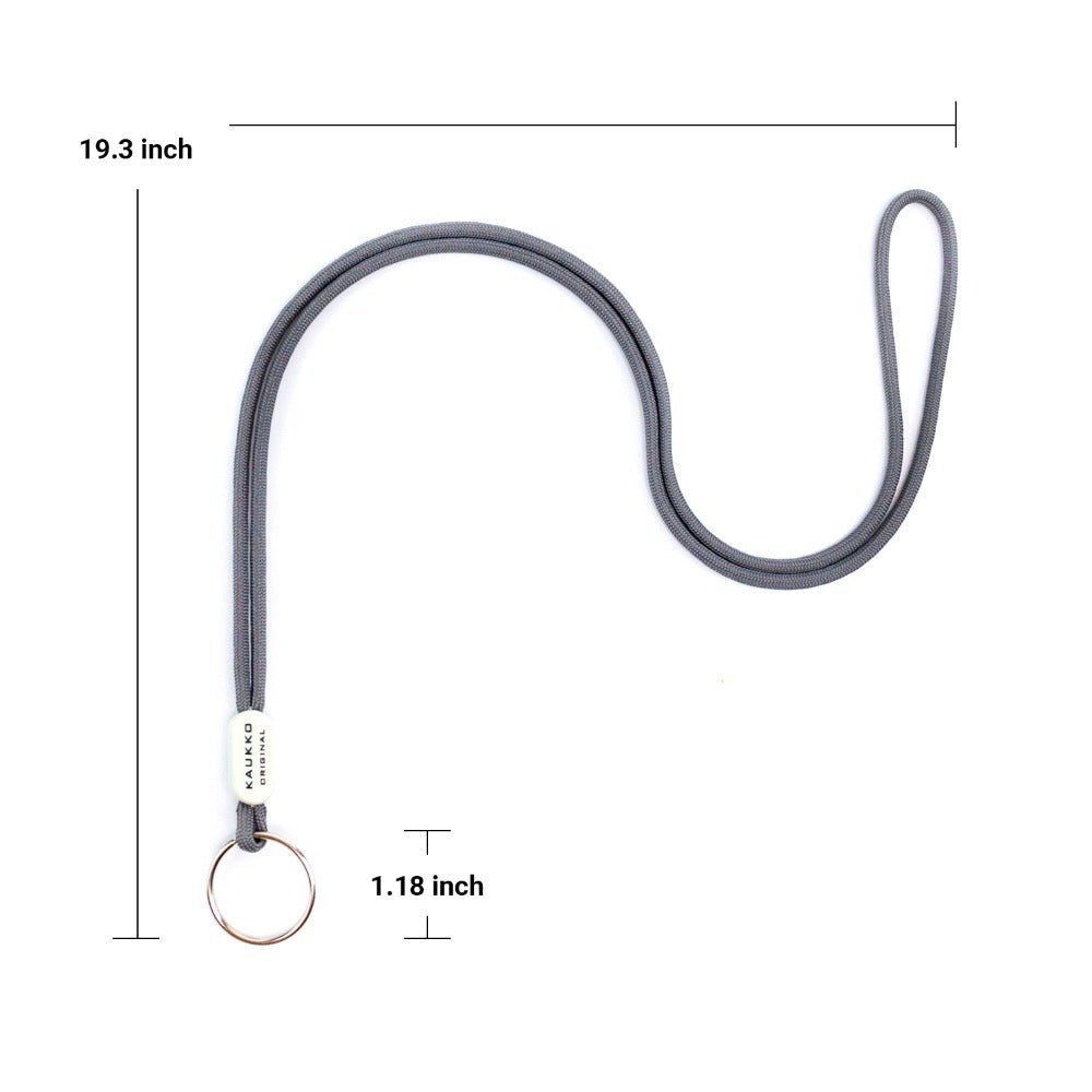 KAUKKO Unisex Lanyard Short Keyring Key Chain, robust and practical (02-Grey) - kaukko