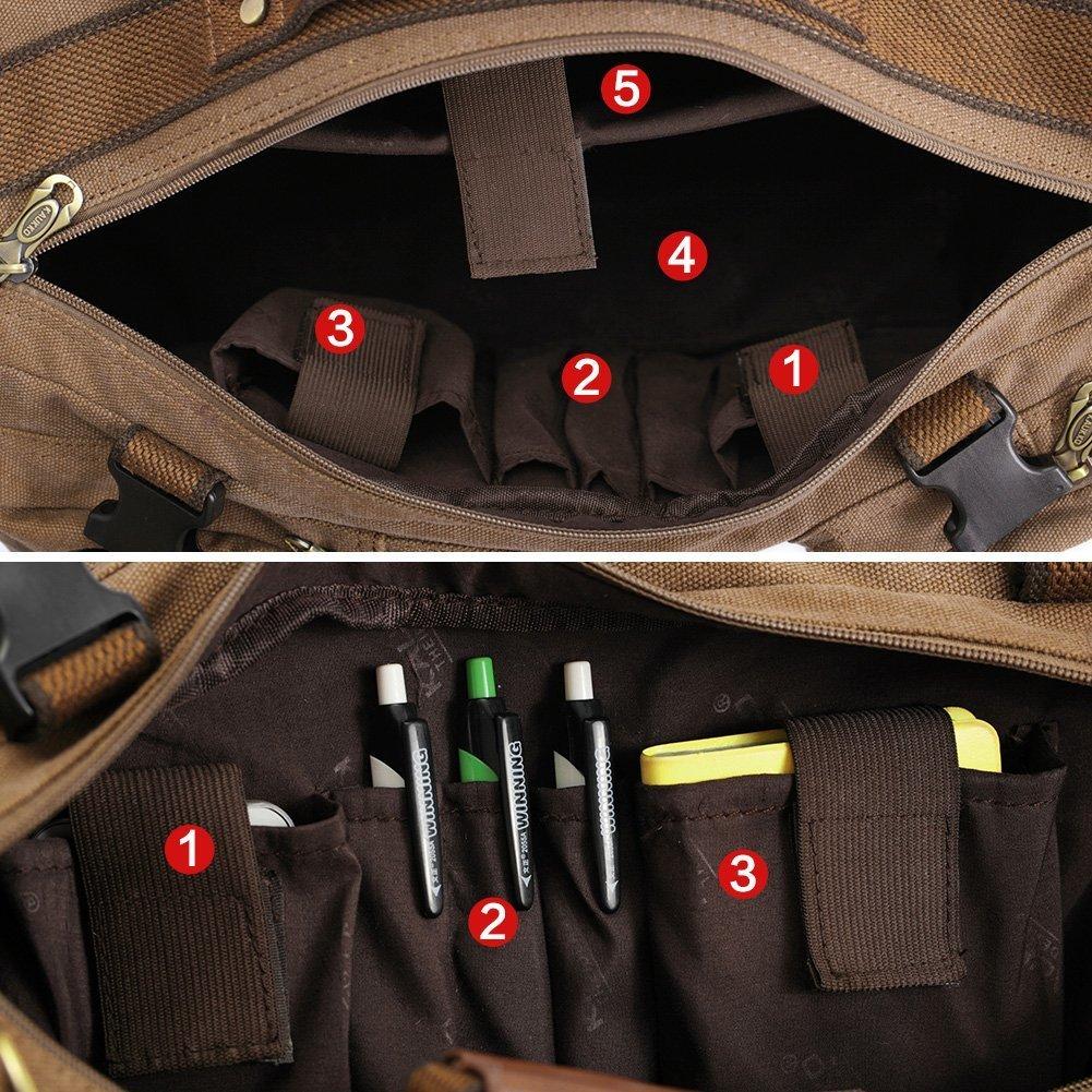 KAUKKO Vintage Canvas Backpack Handbag Shoulder Bag Multi-purpose Outdoor Travel Men Backpack, 22L ( Khaki ) - kaukko