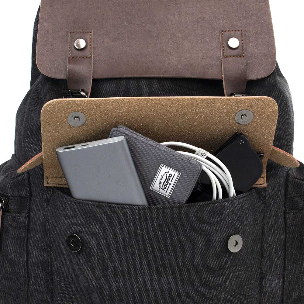 KAUKKO Vintage Canvas Backpack-Large Capacity, Multi-Functional Durable Outdoor Rucksack, 20L - kaukko