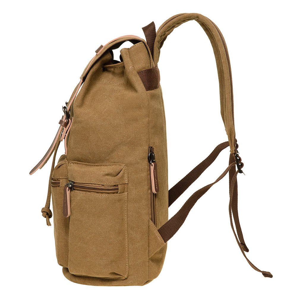 KAUKKO Vintage Canvas Backpack-Large Capacity, Multi-Functional Durable Outdoor Rucksack, 21.4L - kaukko