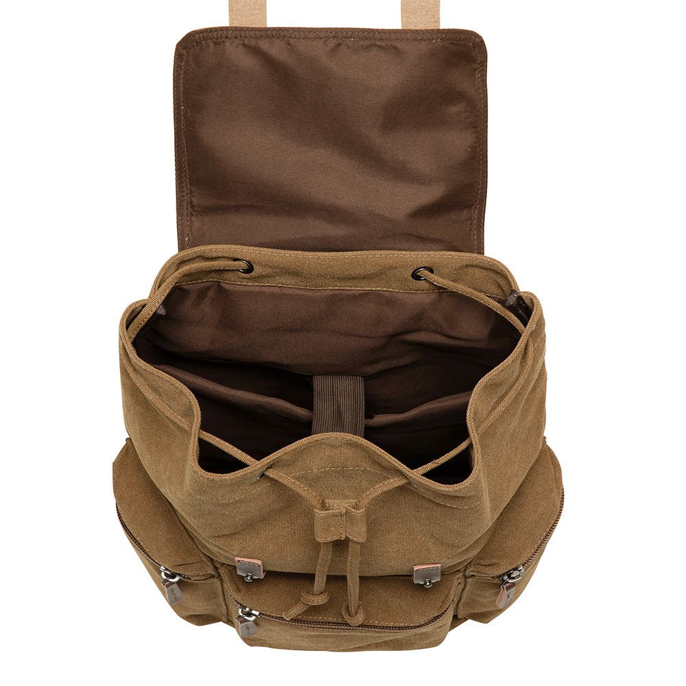 KAUKKO Vintage Canvas Backpack-Large Capacity, Multi-Functional Durable Outdoor Rucksack, 21.4L - kaukko