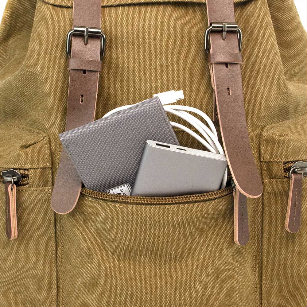 KAUKKO Vintage Canvas Backpack-Large Capacity, Multi-Functional Durable Outdoor Rucksack, 21.4L - kaukko