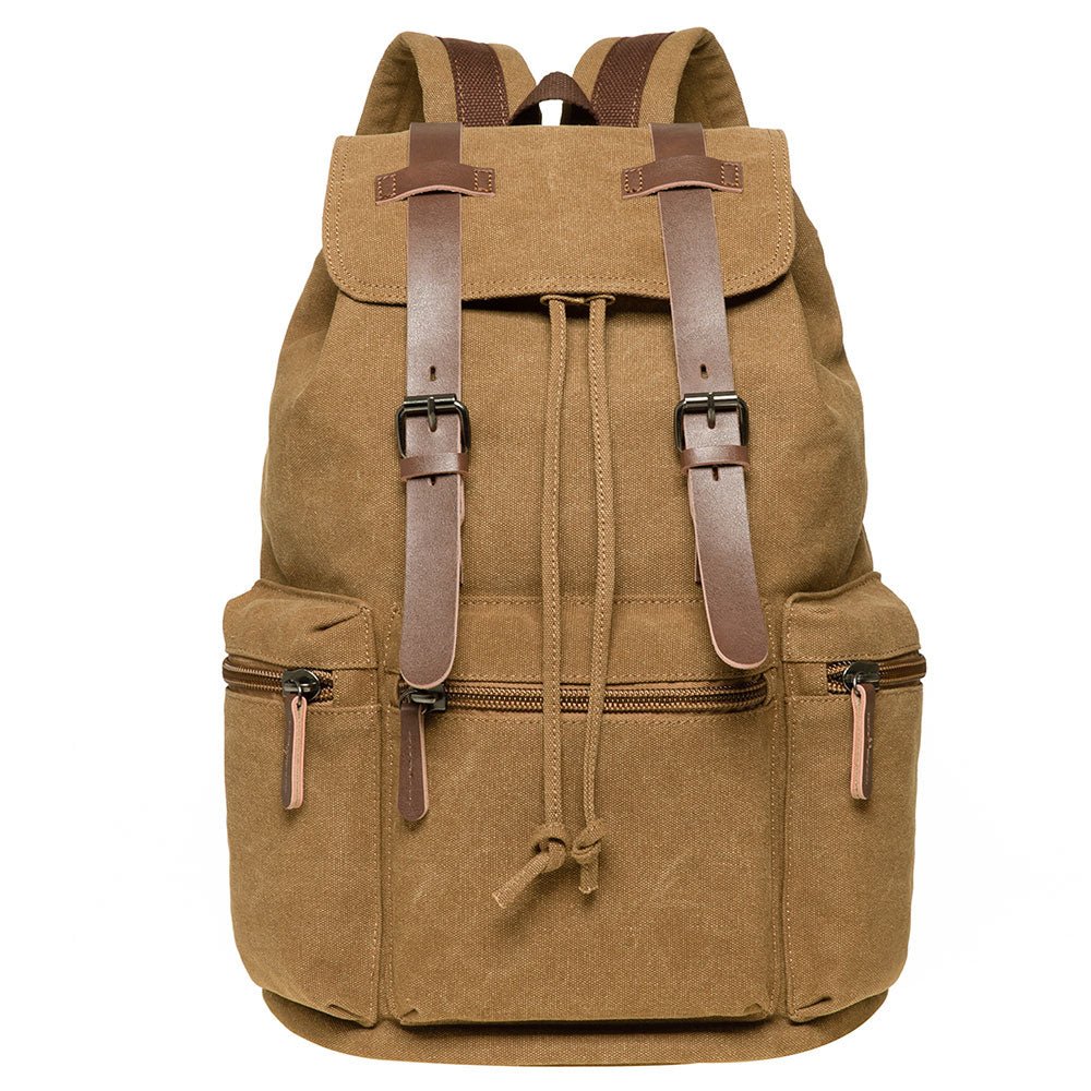 KAUKKO Vintage Canvas Backpack-Large Capacity, Multi-Functional Durable Outdoor Rucksack, 21.4L - kaukko