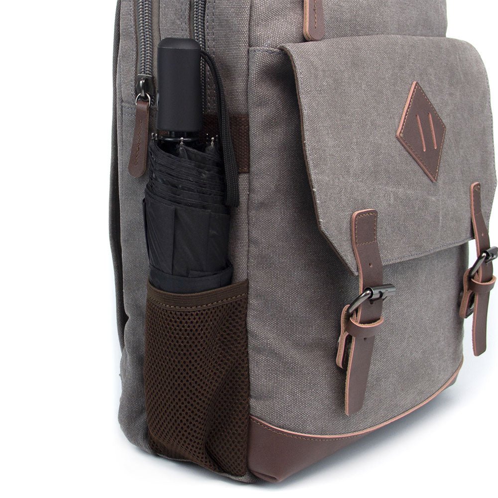 KAUKKO Vintage Canvas Backpack - Large Capacity,Multi-Functional Durable Outdoor Rucksack KF19, 16.2L - kaukko