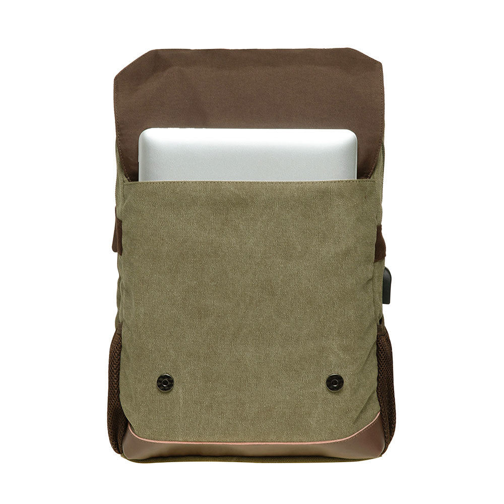 KAUKKO Vintage Canvas Backpack - Large Capacity,Multi-Functional Durable Outdoor Rucksack KF19, 16.2L - kaukko