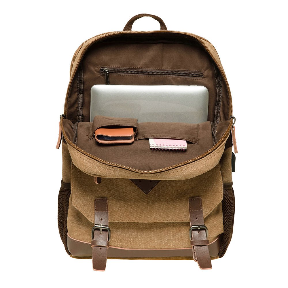 KAUKKO Vintage Canvas Backpack - Large Capacity,Multi-Functional Durable Outdoor Rucksack KF19, 16.2L - kaukko